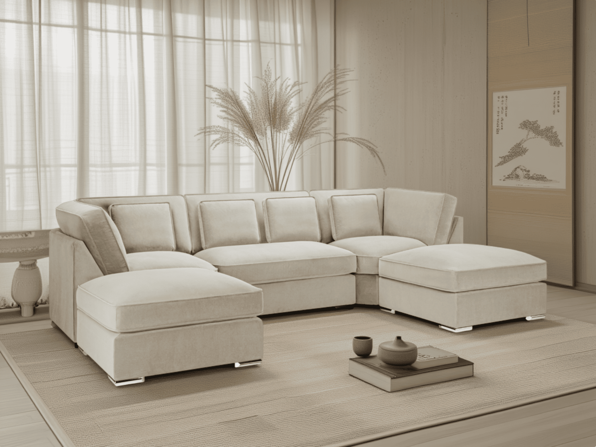 Belgravia Sofa Beige U Shape Corner - Image 3