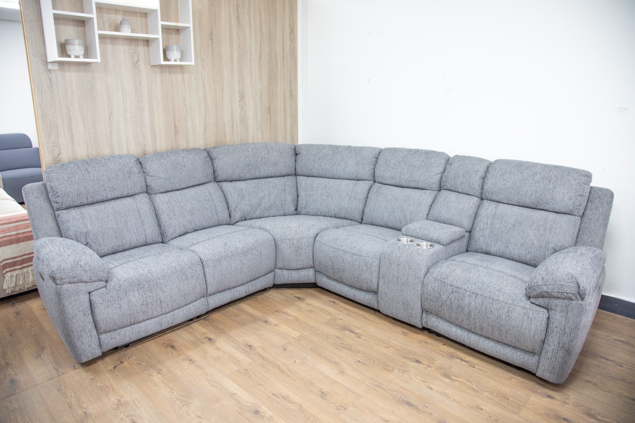 Owen Electric Recliner Sofa Grey Large Corner